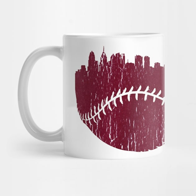 Philadelphia PA Cityscape Baseball Retro by Chicu